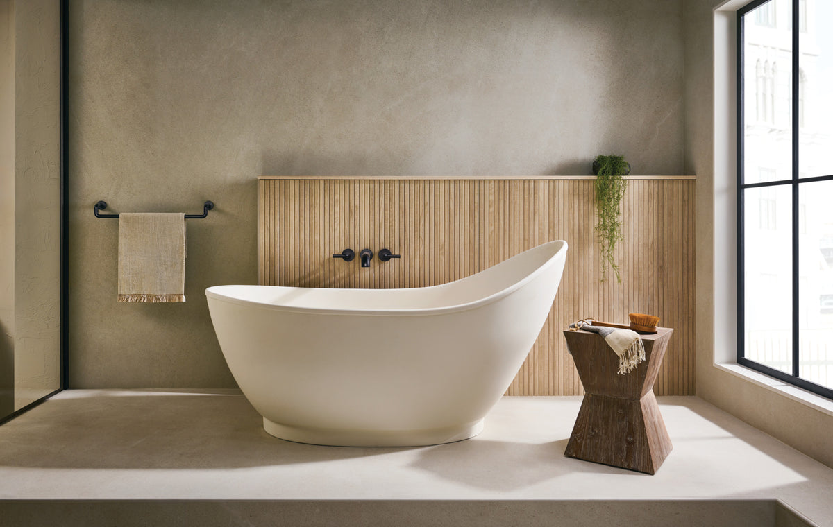 Brizo T70435 BL, installation inspiration; additional fixtures and separately required components shown are sold separately.