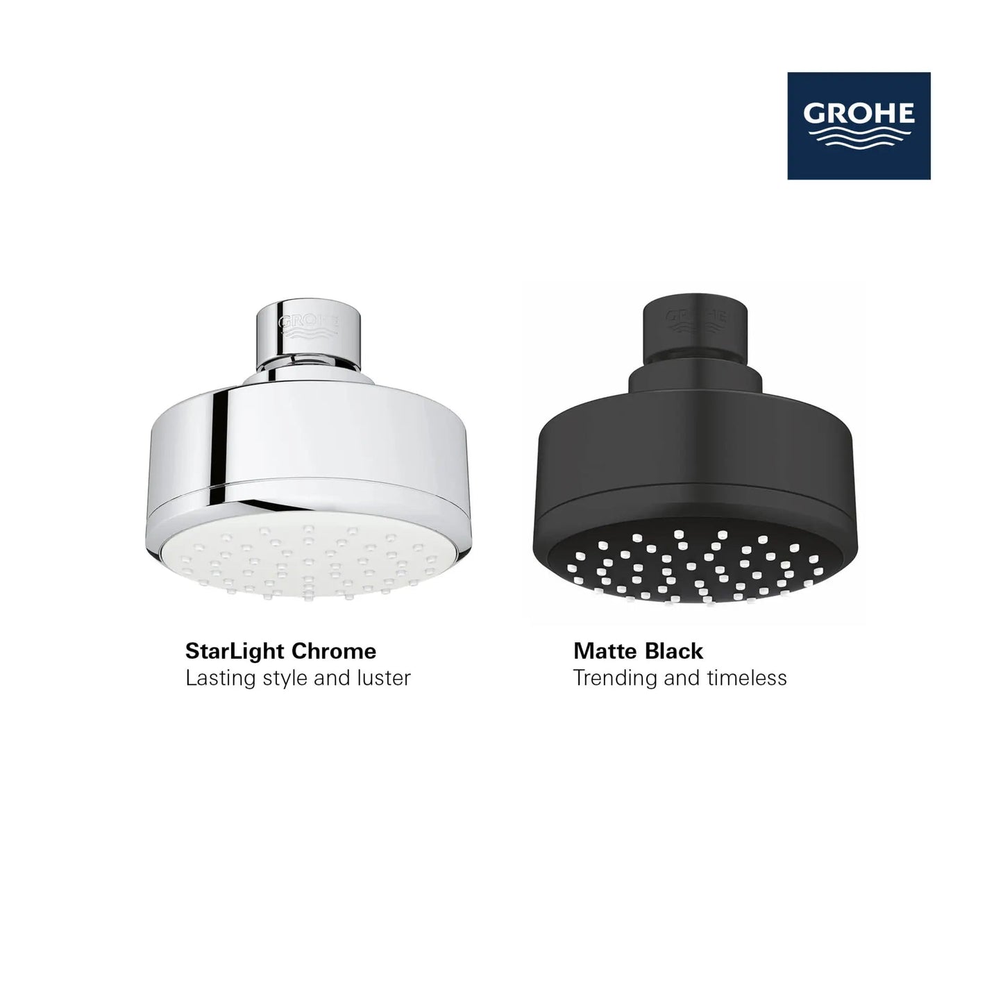 Grohe Tempesta Cosmopolitan 100 Shower Head, 4" - 1 Spray, 5.7 L/min (1.5 gpm) - 26051