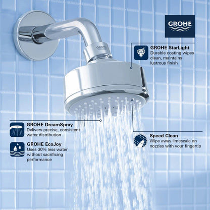 Grohe Tempesta Cosmopolitan 100 Shower Head, 4" - 1 Spray, 5.7 L/min (1.5 gpm) - 26051