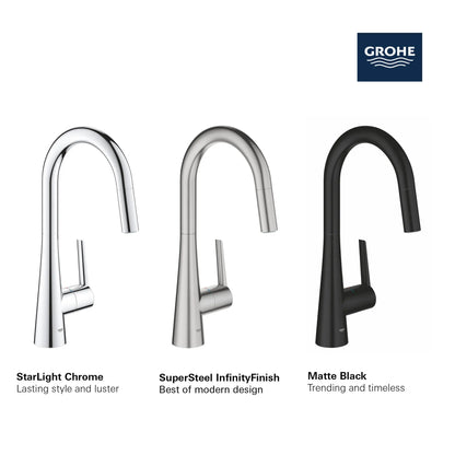 Grohe Zedra Single-Handle Pull Down Kitchen Faucet Dual Spray 6.6 L/Min (1.75 GPM)