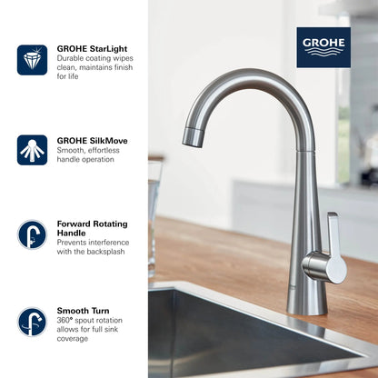 Grohe Single-Handle Beverage Faucet (Cold Water Only) with Filtration 6.6 L/min (1.75 gpm) - 30026