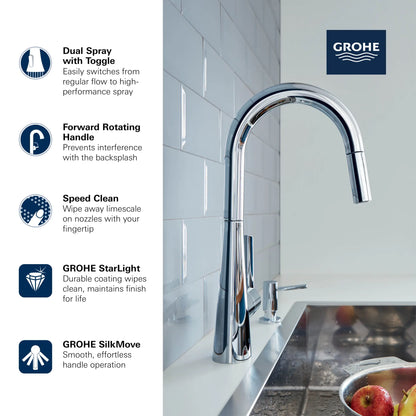 Grohe Zedra Single-Handle Pull Down Kitchen Faucet Dual Spray 6.6 L/Min (1.75 GPM)