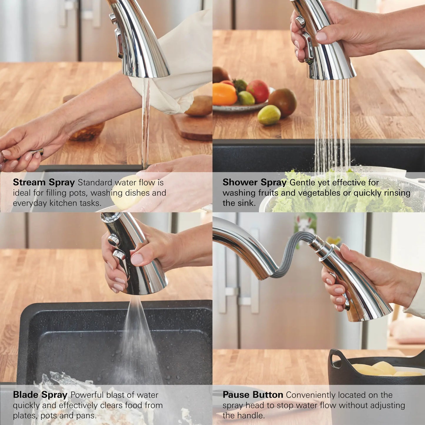 Grohe Zedra Single-Handle Pull Down Triple Spray Bar Faucet 1.75 gpm - 30368