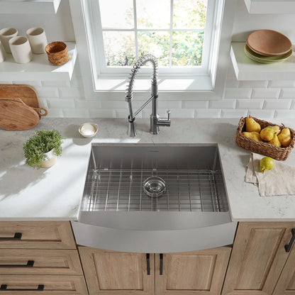 Pekoe 33x22" Stainless Steel Single Bowl Farmhouse Apron Front Kitchen Sink