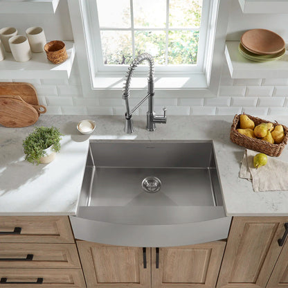 Pekoe 33x22" Stainless Steel Single Bowl Farmhouse Apron Front Kitchen Sink