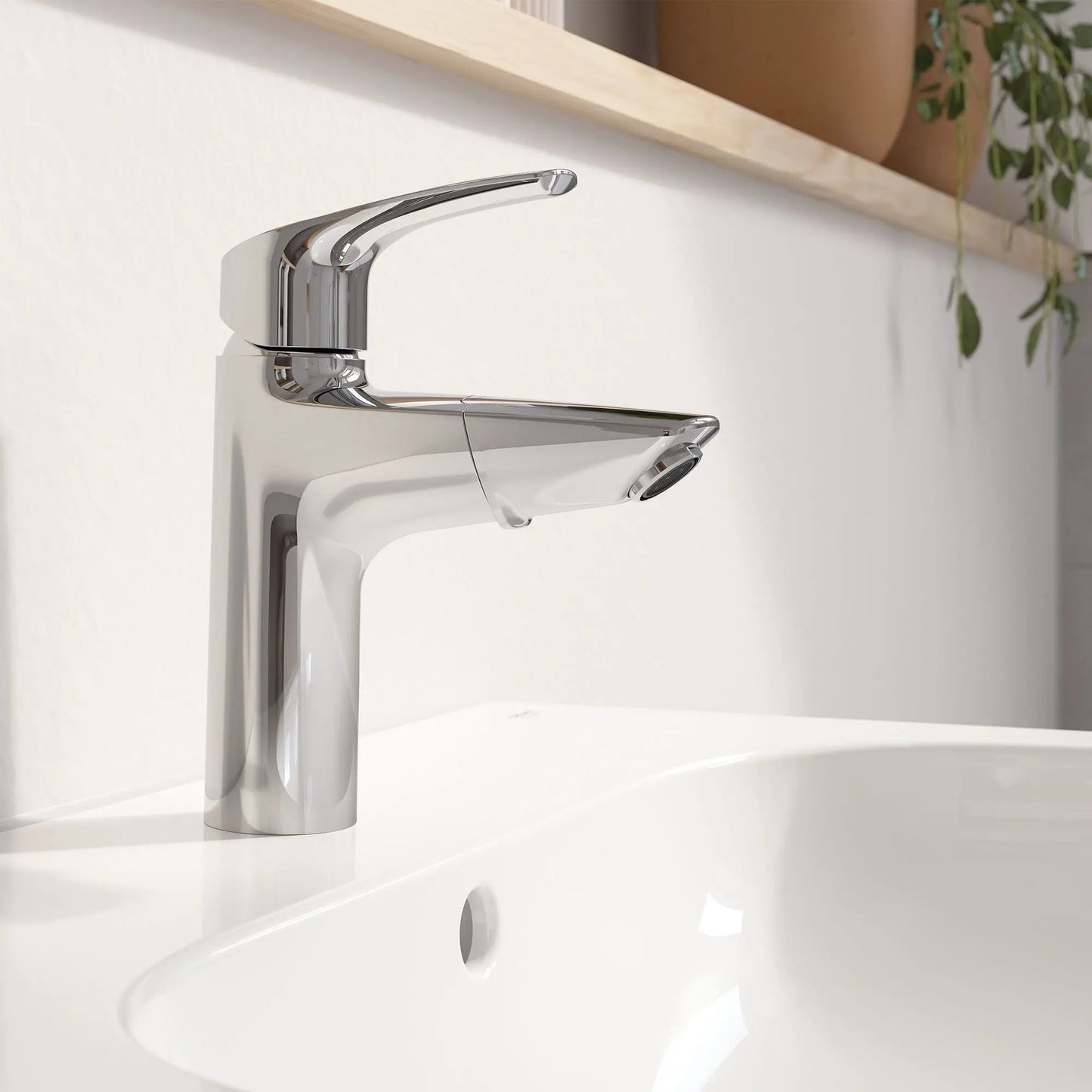 Grohe Eurosmart Single Hole Single-Handle M-Size Bathroom Faucet, 1.2 GPM (4.5 L/min) with Pull-Out - 23991