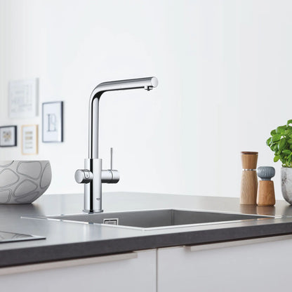 Mitigeur de cuisine Grohe Blue à bec douchette extractible, un jet (6,6 L/min), avec eau réfrigérée et eau pétillante - 31608