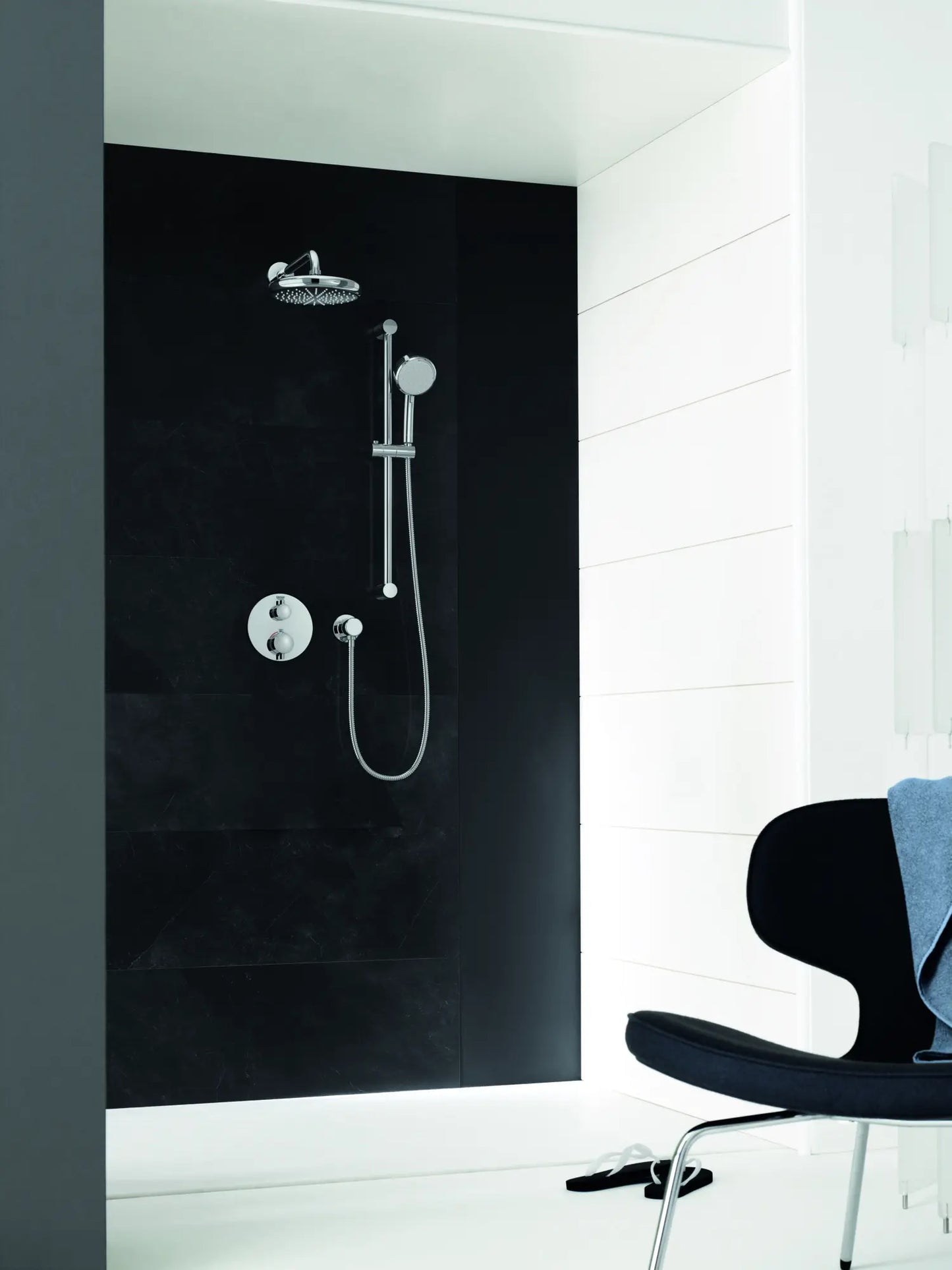 Grohe Grohtherm Round Thermostatic Shower Kit with Rough-In Valve, 7.1 GPM