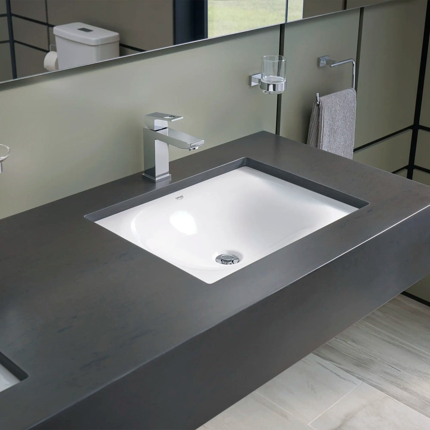 Grohe Eurocube Single Hole Single-Handle M-Size Bathroom Faucet, 1.2 GPM