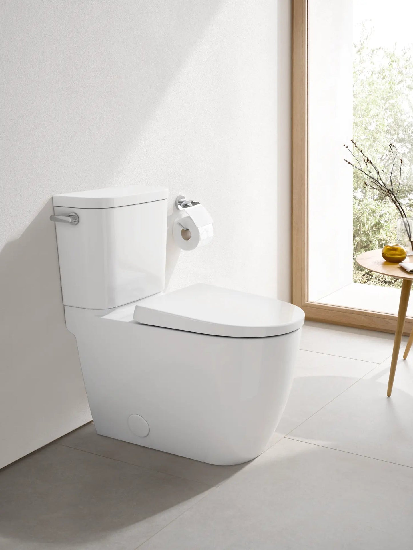Grohe Essence Two-Piece Right Height Elongated Toilet With Seat 1.28 GPF, Left-Hand Trip Lever