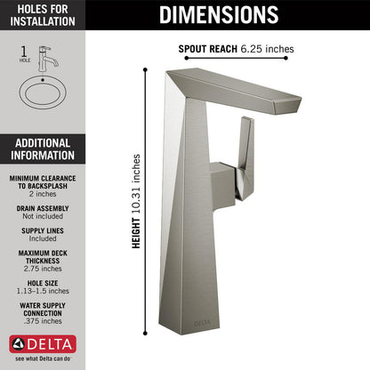 Delta Trillian Single Handle Vessel Bathroom Faucet - 743