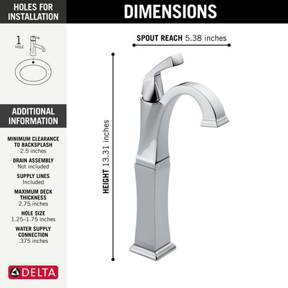 Delta Dryden Single Handle Vessel Bathroom Faucet - 751