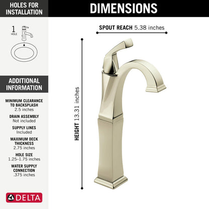 Delta Dryden Single Handle Vessel Bathroom Faucet - 751