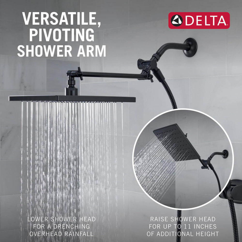 Delta Universal Showering 10 inch Raincan Shower Head & Hand Held Combo with Adjustable Extension Arm - 75527
