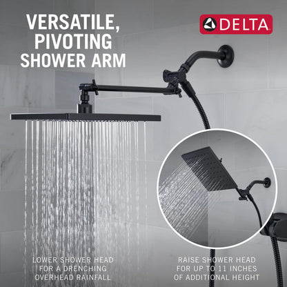 Delta Universal Showering 10 inch Raincan Shower Head & Hand Held Combo with Adjustable Extension Arm - 75527