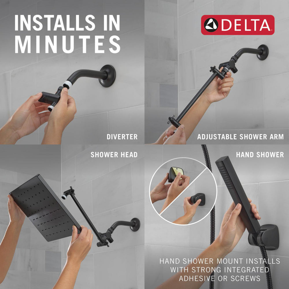 Delta Universal Showering 10 inch Raincan Shower Head & Hand Held Combo with Adjustable Extension Arm - 75527