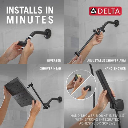 Delta Universal Showering 10 inch Raincan Shower Head & Hand Held Combo with Adjustable Extension Arm - 75527