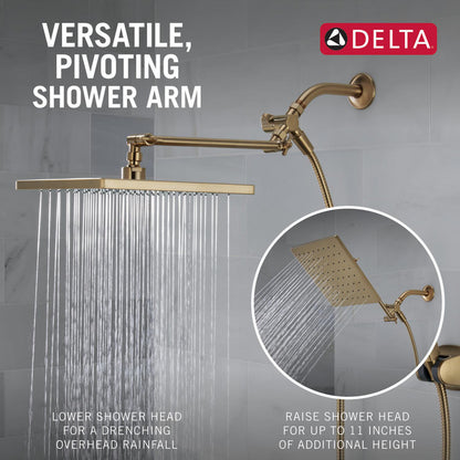 Delta Universal Showering 10 inch Raincan Shower Head & Hand Held Combo with Adjustable Extension Arm - 75527