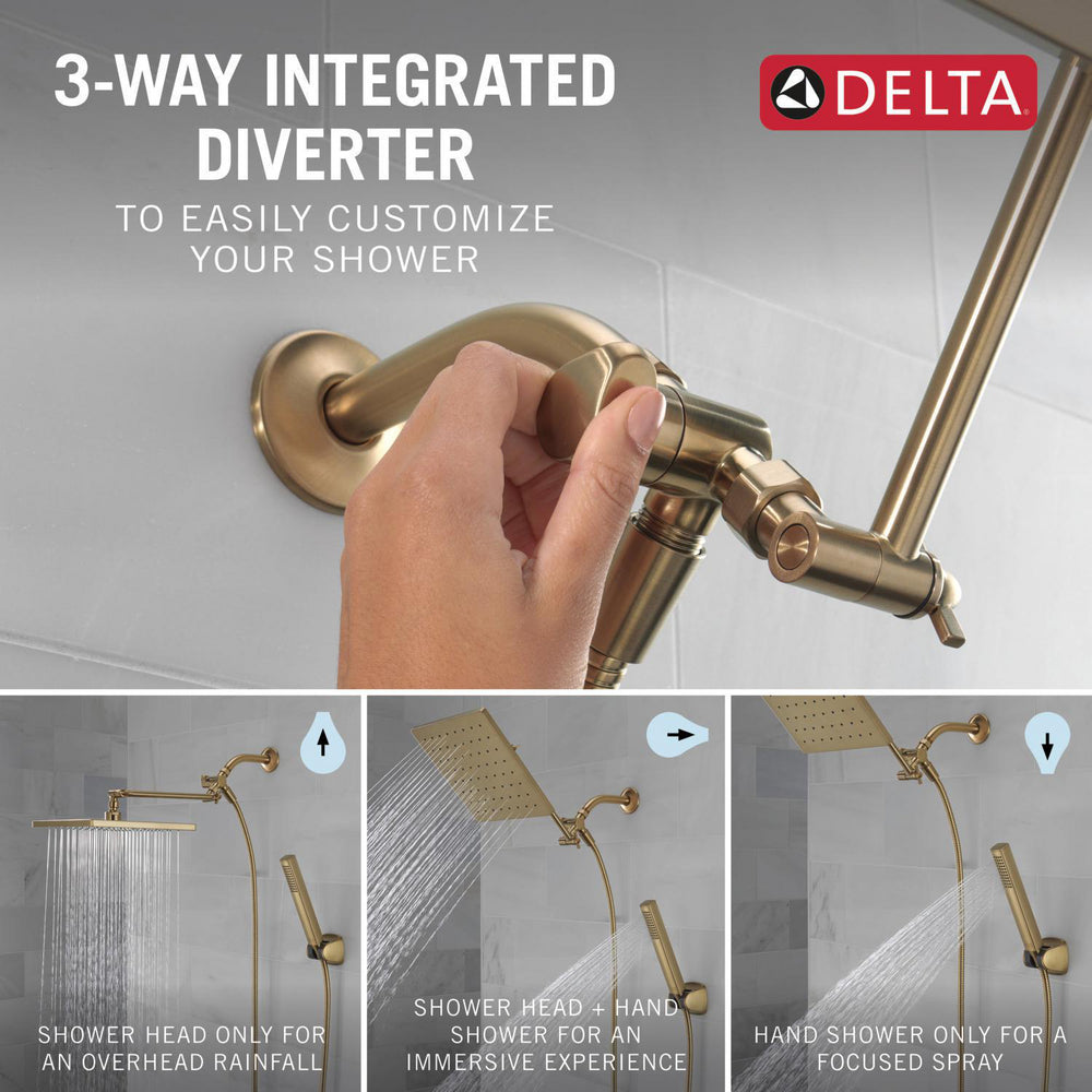 Delta Universal Showering 10 inch Raincan Shower Head & Hand Held Combo with Adjustable Extension Arm - 75527