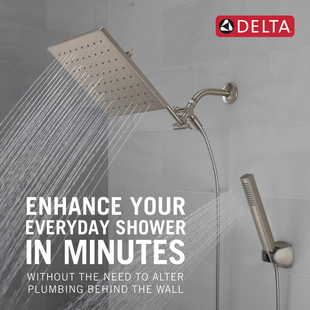 Delta Universal Showering 10 inch Raincan Shower Head & Hand Held Combo with Adjustable Extension Arm - 75527