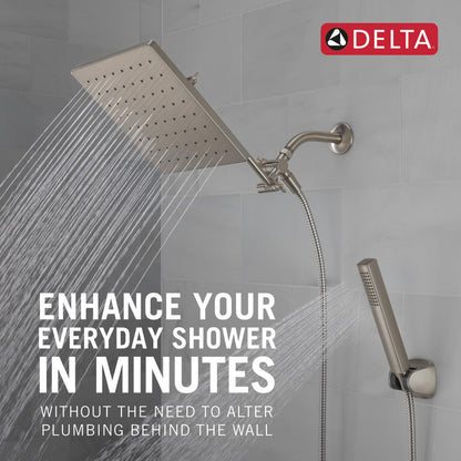 Delta Universal Showering 10 inch Raincan Shower Head & Hand Held Combo with Adjustable Extension Arm - 75527