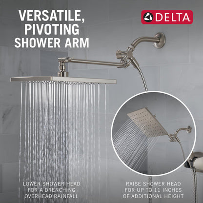Delta Universal Showering 10 inch Raincan Shower Head & Hand Held Combo with Adjustable Extension Arm - 75527