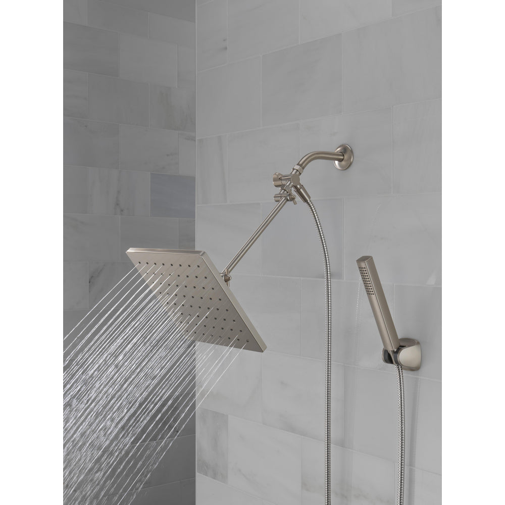 Delta Universal Showering 10 inch Raincan Shower Head & Hand Held Combo with Adjustable Extension Arm - 75527
