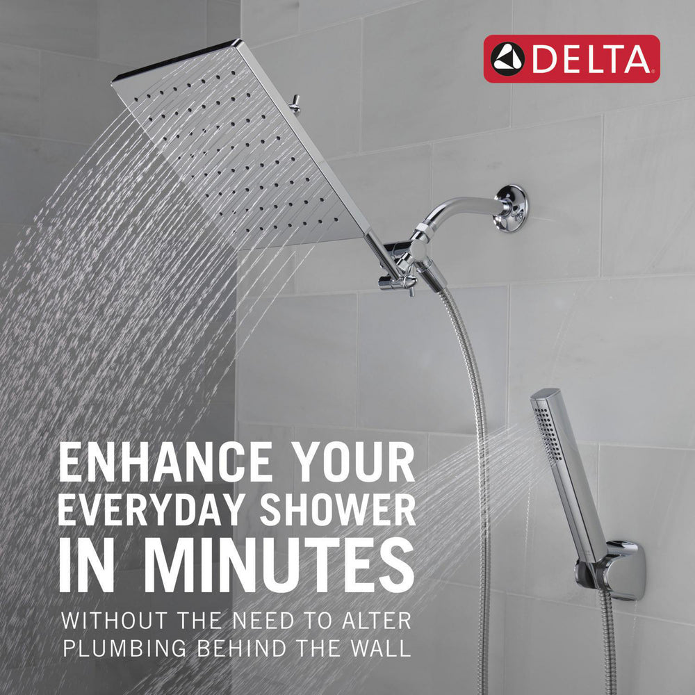 Delta Universal Showering 10 inch Raincan Shower Head & Hand Held Combo with Adjustable Extension Arm - 75527