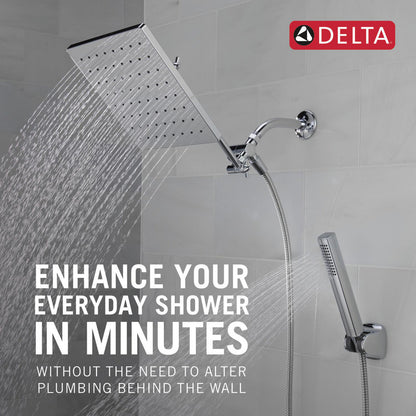 Delta Universal Showering 10 inch Raincan Shower Head & Hand Held Combo with Adjustable Extension Arm - 75527