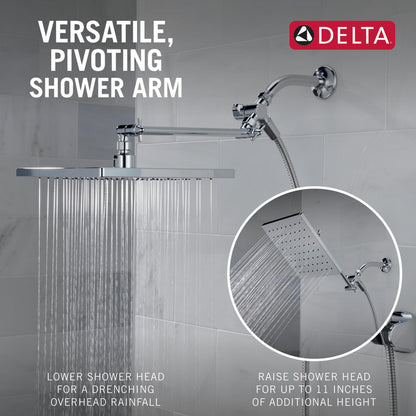 Delta Universal Showering 10 inch Raincan Shower Head & Hand Held Combo with Adjustable Extension Arm - 75527