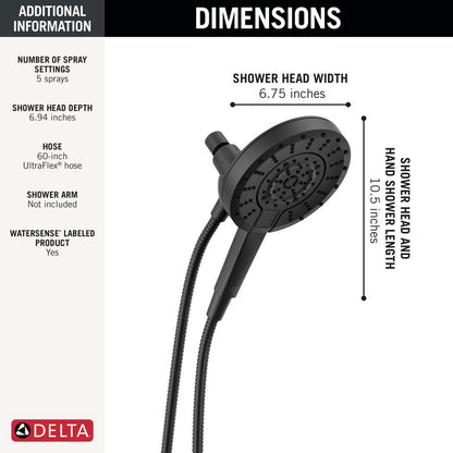 Delta 5-Setting In2ition 2-In-1 Shower Head with ProClean - 75548