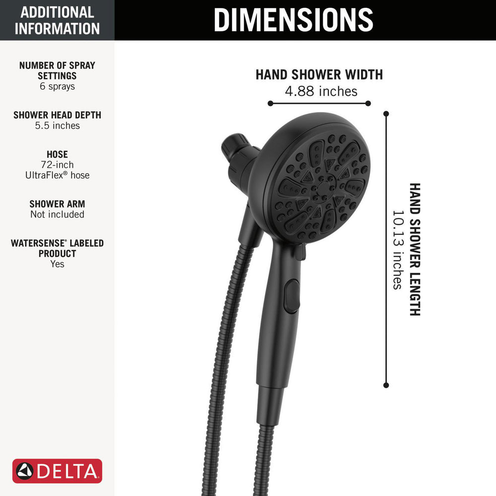 Delta 6-Setting SureDock Magnetic Hand Shower - 75609