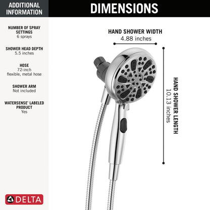 Delta 6-Setting SureDock Magnetic Hand Shower - 75609