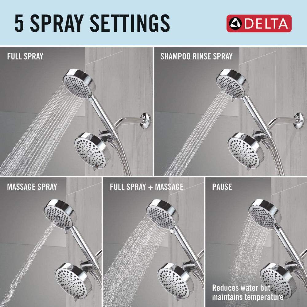 Delta Universal Showering 5-Setting Two-in-One Combination Shower with Additional Mount - 75756