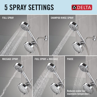 Delta Universal Showering 5-Setting Two-in-One Combination Shower with Additional Mount - 75756