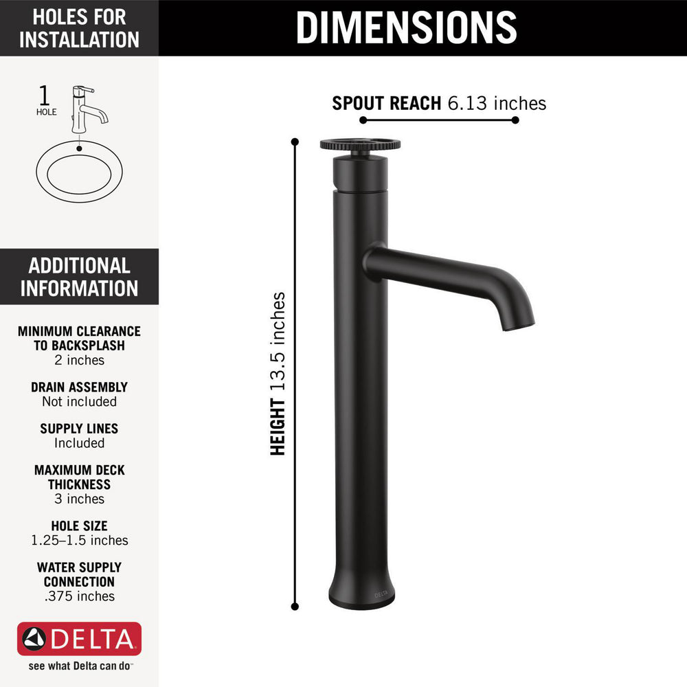 Delta Trinsic Single Handle Vessel Bathroom Faucet - 758