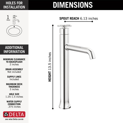 Delta Trinsic Single Handle Vessel Bathroom Faucet - 758