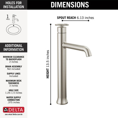 Delta Trinsic Single Handle Vessel Bathroom Faucet - 758
