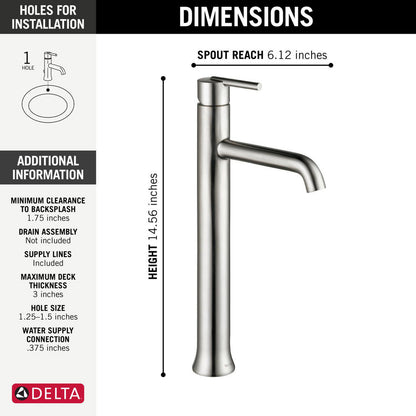 Mitigeur de lavabo de salle de bain Delta Trinsic à poignée unique - 759