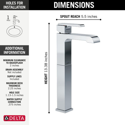 Delta Ara Single Handle Vessel Bathroom Faucet - 767LF