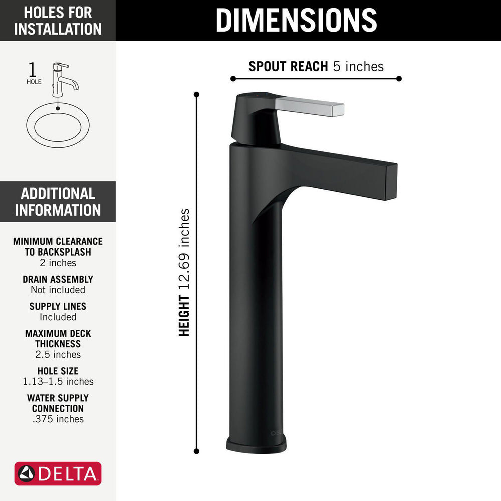 Delta Zura Single Handle Vessel Bathroom Faucet - 774