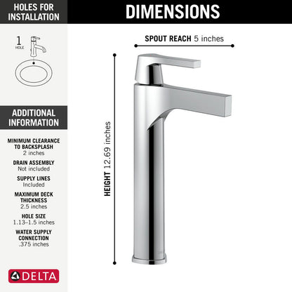 Delta Zura Single Handle Vessel Bathroom Faucet - 774