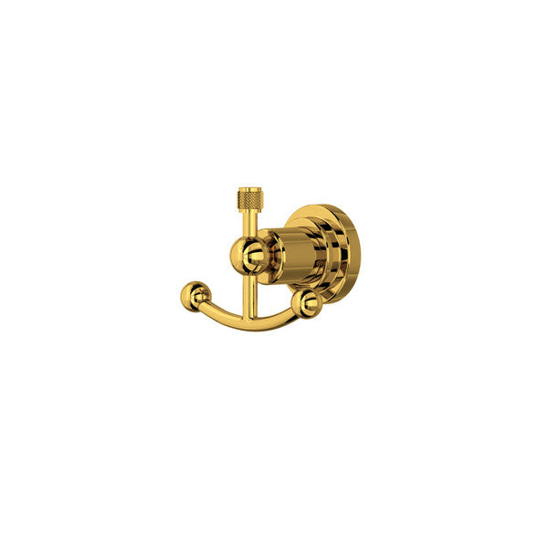 Rohl Campo Double Robe Hook - Unlacquered Brass
