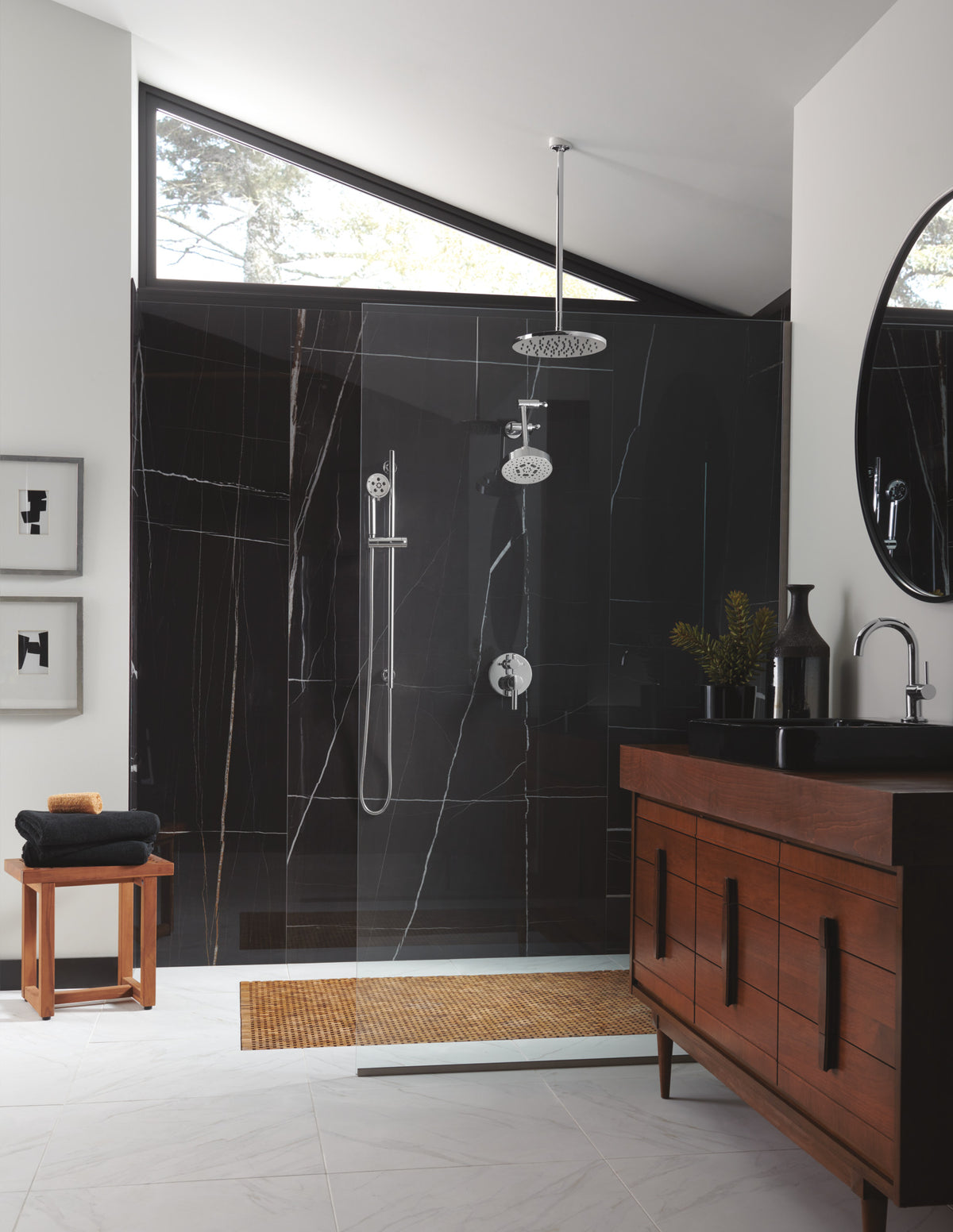 Brizo Odin T75P675 Polished Chrome trim installed with separately sold handles and shower components