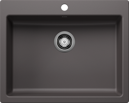 Blanco Precis 25 ADA Single Bowl Dual Mount Kitchen Sink - Cinder
