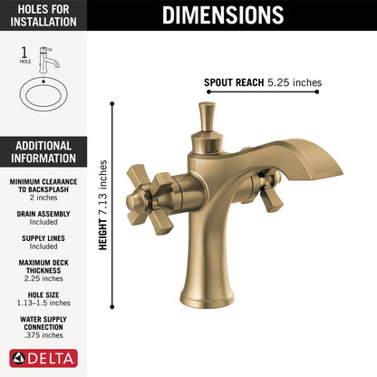 Delta Dorval Two Handle Single Hole Monoblock Bathroom Faucet - 857