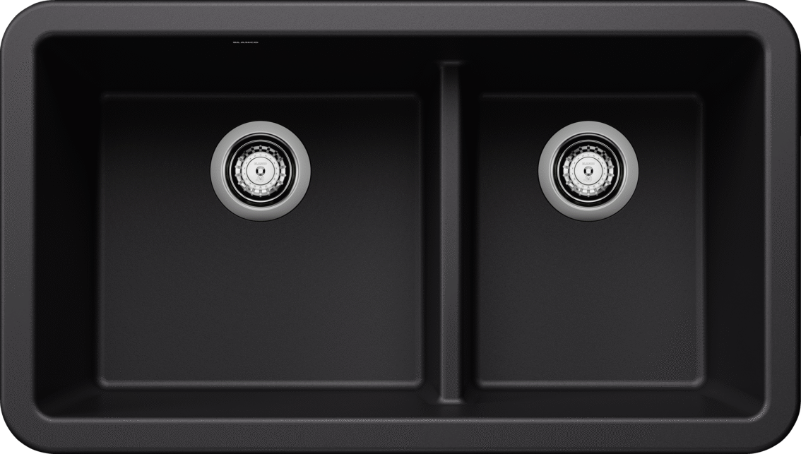 Blanco Ikon 33 Double Bowl Low Divide Undermount Apron Front Silgranit Kitchen Sink
