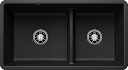 Blanco Precis U 1 3/4 Bowl Low Divide Undermount Kitchen Sink - Coal Black