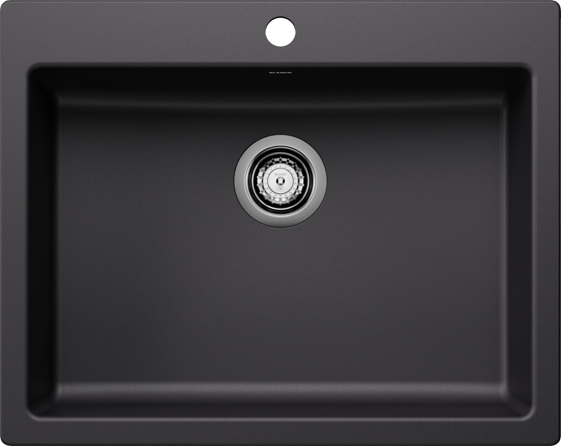 Blanco Precis 25 ADA Single Bowl Dual Mount Kitchen Sink - Coal Black