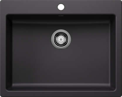Blanco Precis 25 ADA Single Bowl Dual Mount Kitchen Sink - Coal Black